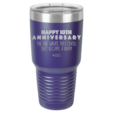 Happy 10th Anniversary Print Romantic Tumbler
